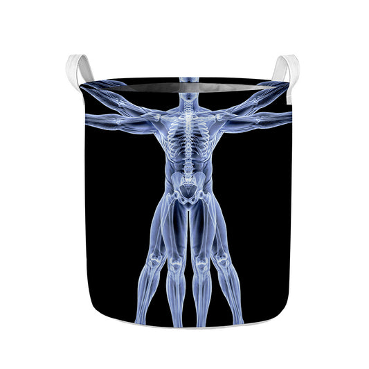 Vitruvian Man X-Ray Print Collapsible Laundry Basket