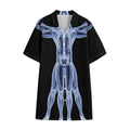 Vitruvian Man X-Ray Print Cotton Hawaiian Shirt