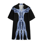 Vitruvian Man X-Ray Print Cotton Hawaiian Shirt
