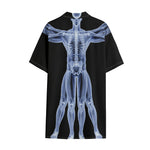 Vitruvian Man X-Ray Print Cotton Hawaiian Shirt