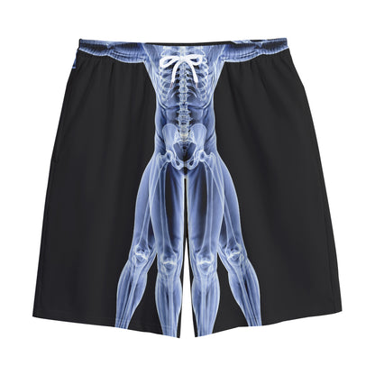 Vitruvian Man X-Ray Print Cotton Shorts