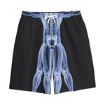 Vitruvian Man X-Ray Print Cotton Shorts
