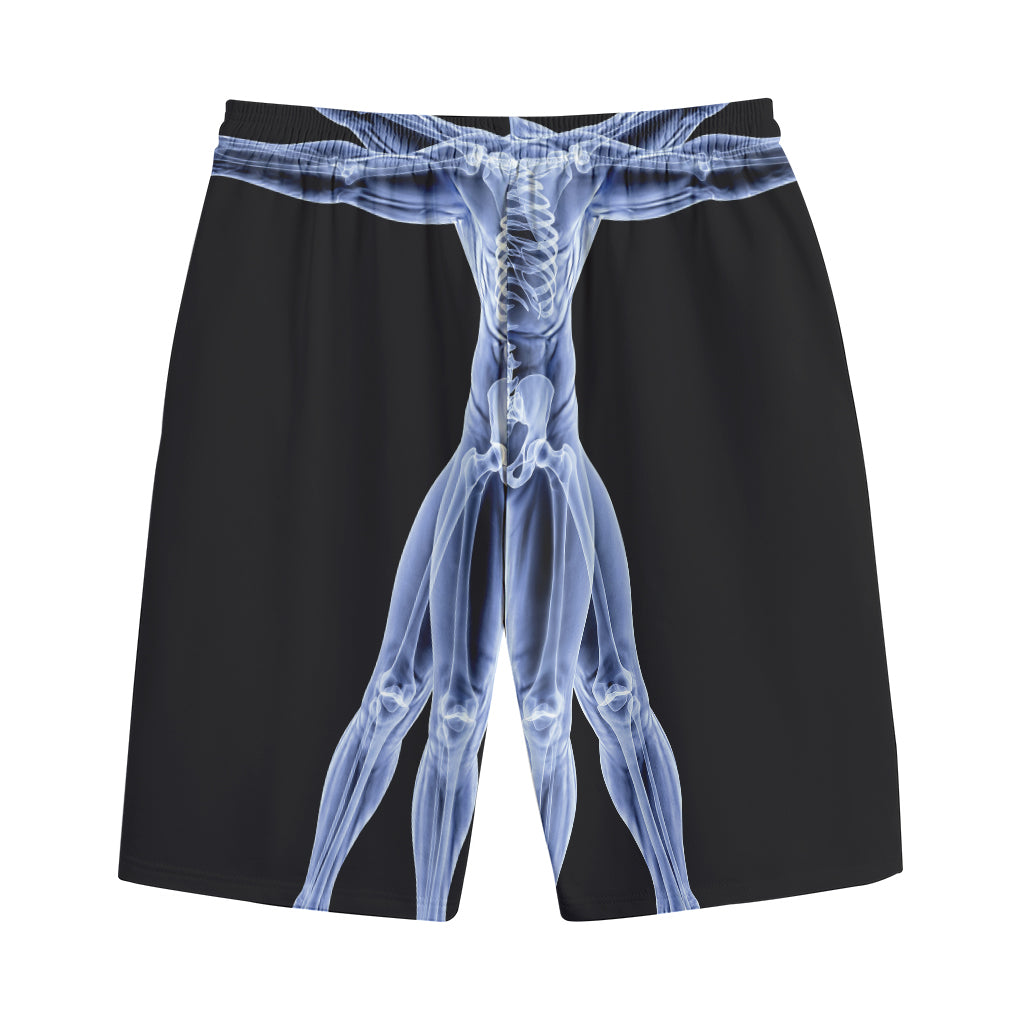 Vitruvian Man X-Ray Print Cotton Shorts