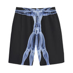 Vitruvian Man X-Ray Print Cotton Shorts