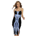 Vitruvian Man X-Ray Print Cross Back Cami Dress