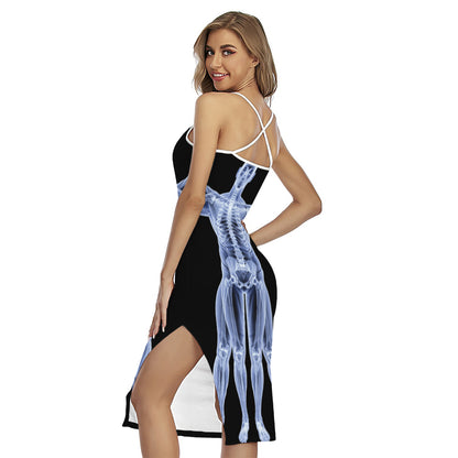 Vitruvian Man X-Ray Print Cross Back Cami Dress
