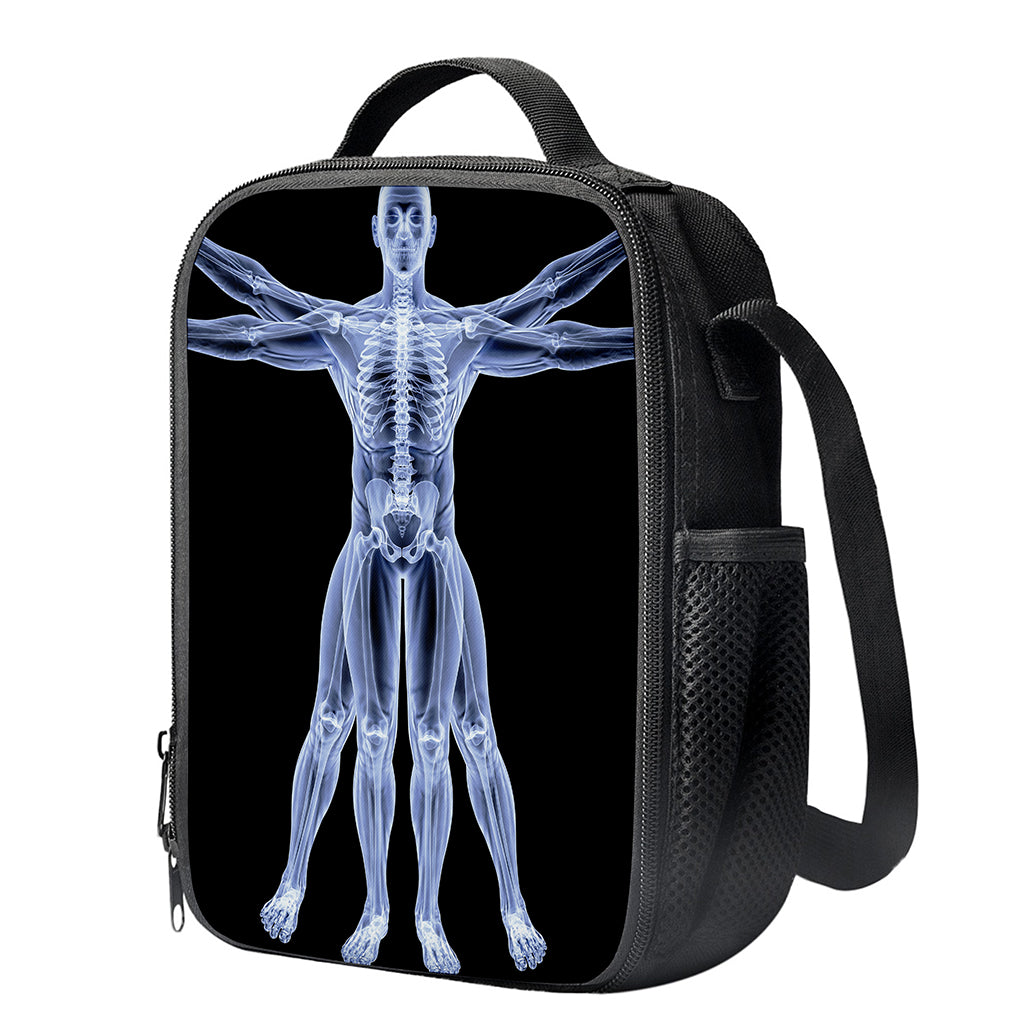 Vitruvian Man X-Ray Print Crossbody Lunch Bag