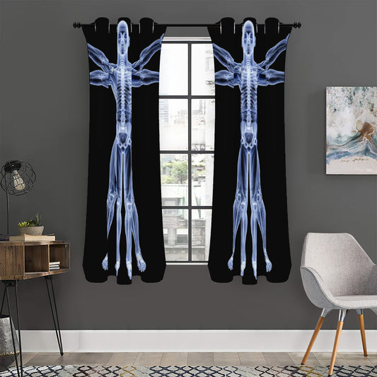 Vitruvian Man X-Ray Print Curtain
