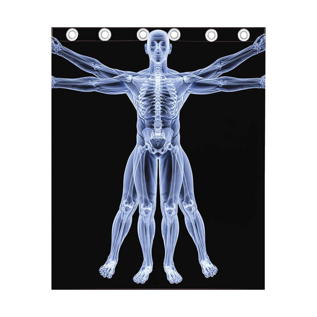 Vitruvian Man X-Ray Print Curtain