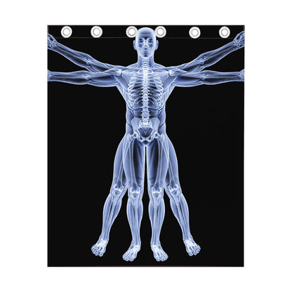 Vitruvian Man X-Ray Print Curtain