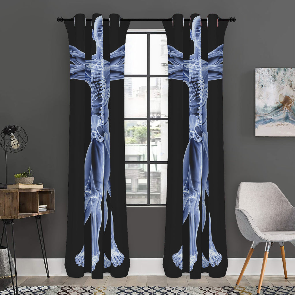 Vitruvian Man X-Ray Print Curtain