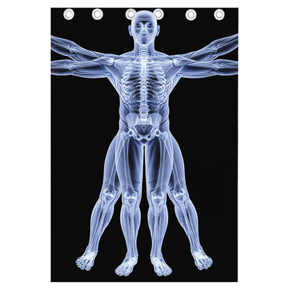 Vitruvian Man X-Ray Print Curtain