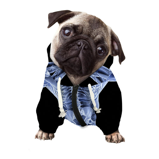 Vitruvian Man X-Ray Print Dog Zip Up Hoodie