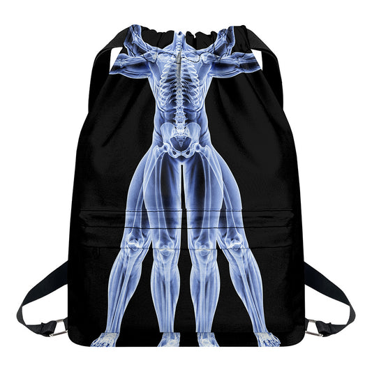 Vitruvian Man X-Ray Print Drawstring Backpack