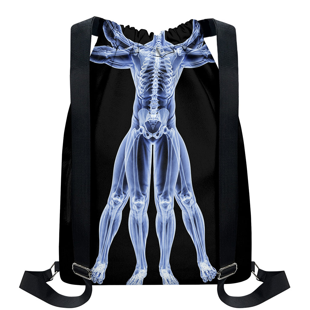 Vitruvian Man X-Ray Print Drawstring Backpack