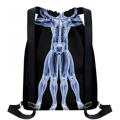 Vitruvian Man X-Ray Print Drawstring Backpack