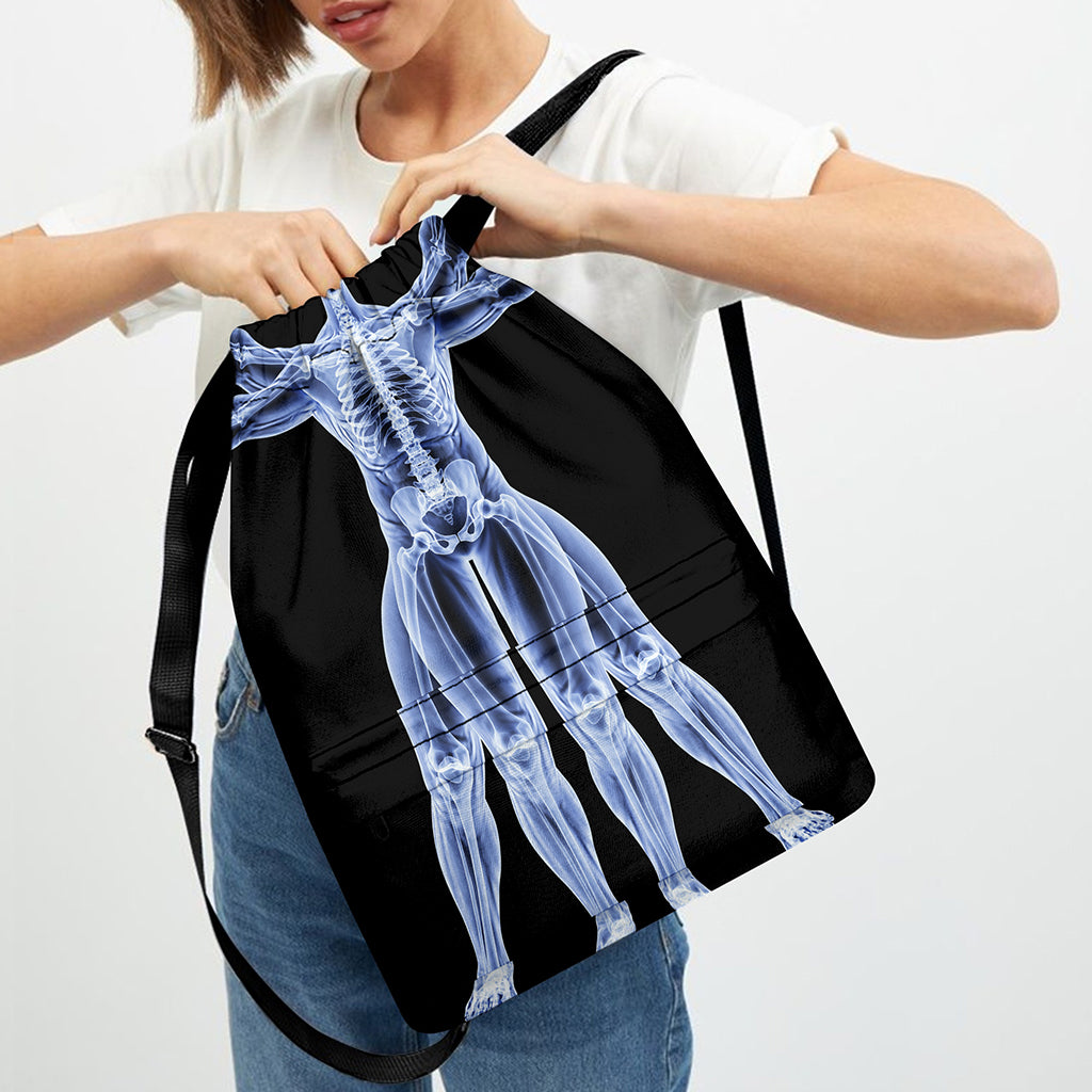 Vitruvian Man X-Ray Print Drawstring Backpack