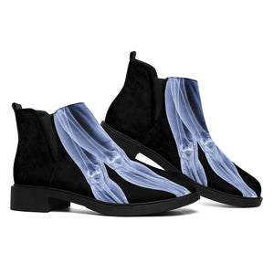 Vitruvian Man X-Ray Print Flat Ankle Boots