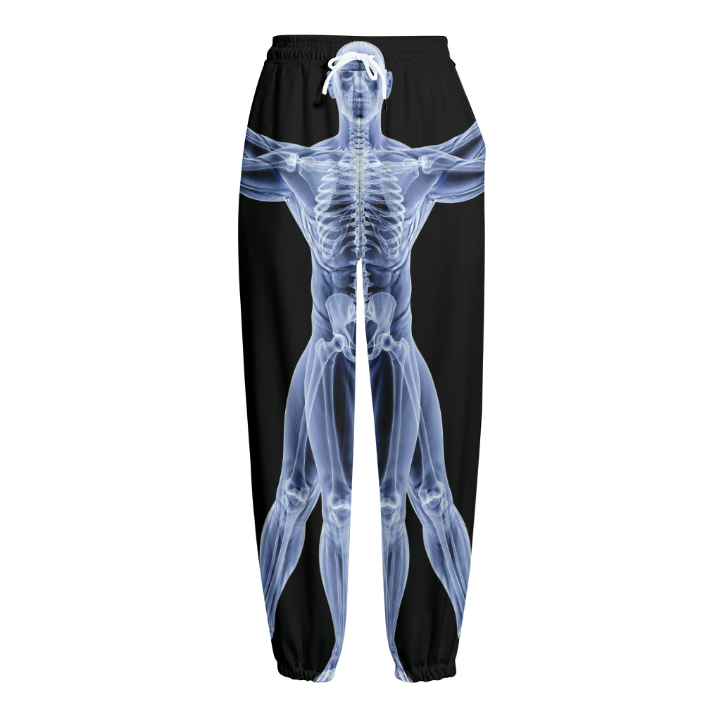 Vitruvian Man X-Ray Print Fleece Lined Knit Pants