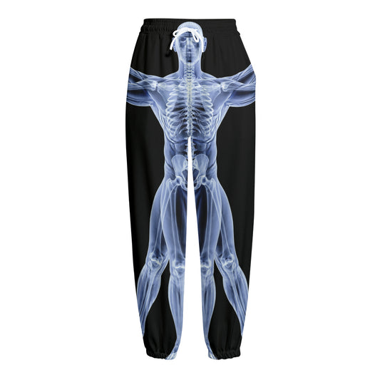 Vitruvian Man X-Ray Print Fleece Lined Knit Pants