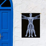 Vitruvian Man X-Ray Print Garden Flag