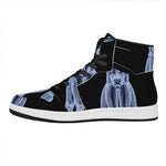 Vitruvian Man X-Ray Print High Top Leather Sneakers