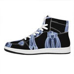 Vitruvian Man X-Ray Print High Top Leather Sneakers