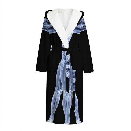 Vitruvian Man X-Ray Print Hooded Bathrobe