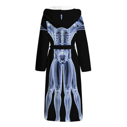 Vitruvian Man X-Ray Print Hooded Bathrobe