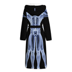 Vitruvian Man X-Ray Print Hooded Bathrobe