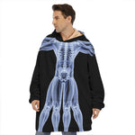 Vitruvian Man X-Ray Print Hoodie Blanket