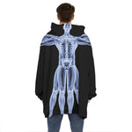 Vitruvian Man X-Ray Print Hoodie Blanket