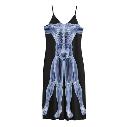 Vitruvian Man X-Ray Print Jersey Midi Cami Dress