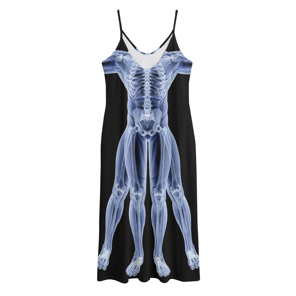 Vitruvian Man X-Ray Print Jersey Midi Cami Dress