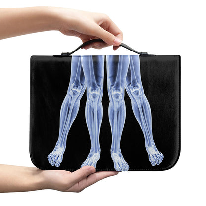 Vitruvian Man X-Ray Print Leather Bible Cover