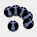 Vitruvian Man X-Ray Print Leather Coaster Set