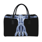 Vitruvian Man X-Ray Print Leather Duffle Bag