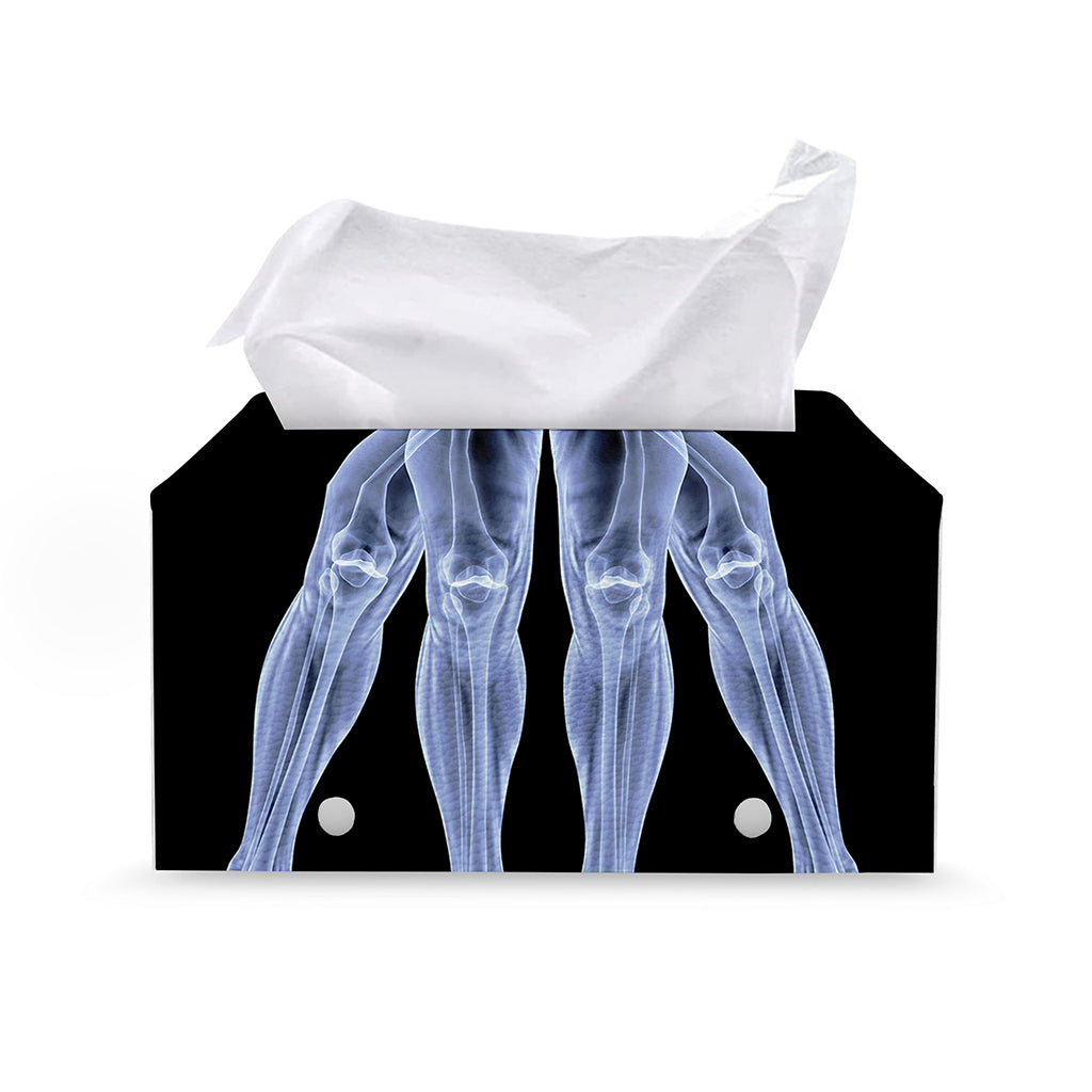 Vitruvian Man X-Ray Print Leather Tissue Box Cover