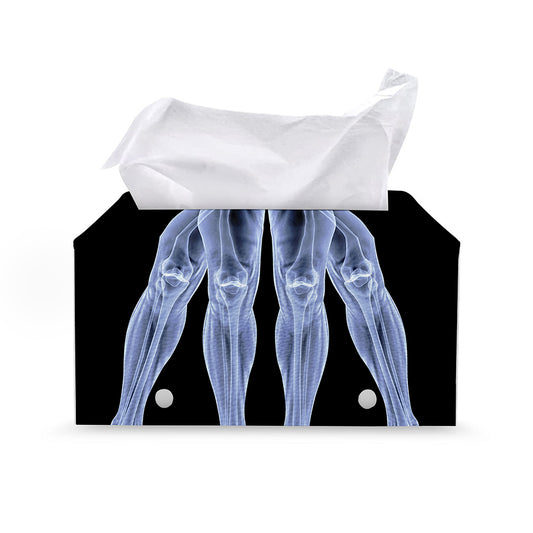 Vitruvian Man X-Ray Print Leather Tissue Box Cover