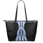Vitruvian Man X-Ray Print Leather Tote Bag