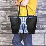 Vitruvian Man X-Ray Print Leather Tote Bag