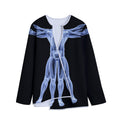 Vitruvian Man X-Ray Print Long Sleeve Short Coat