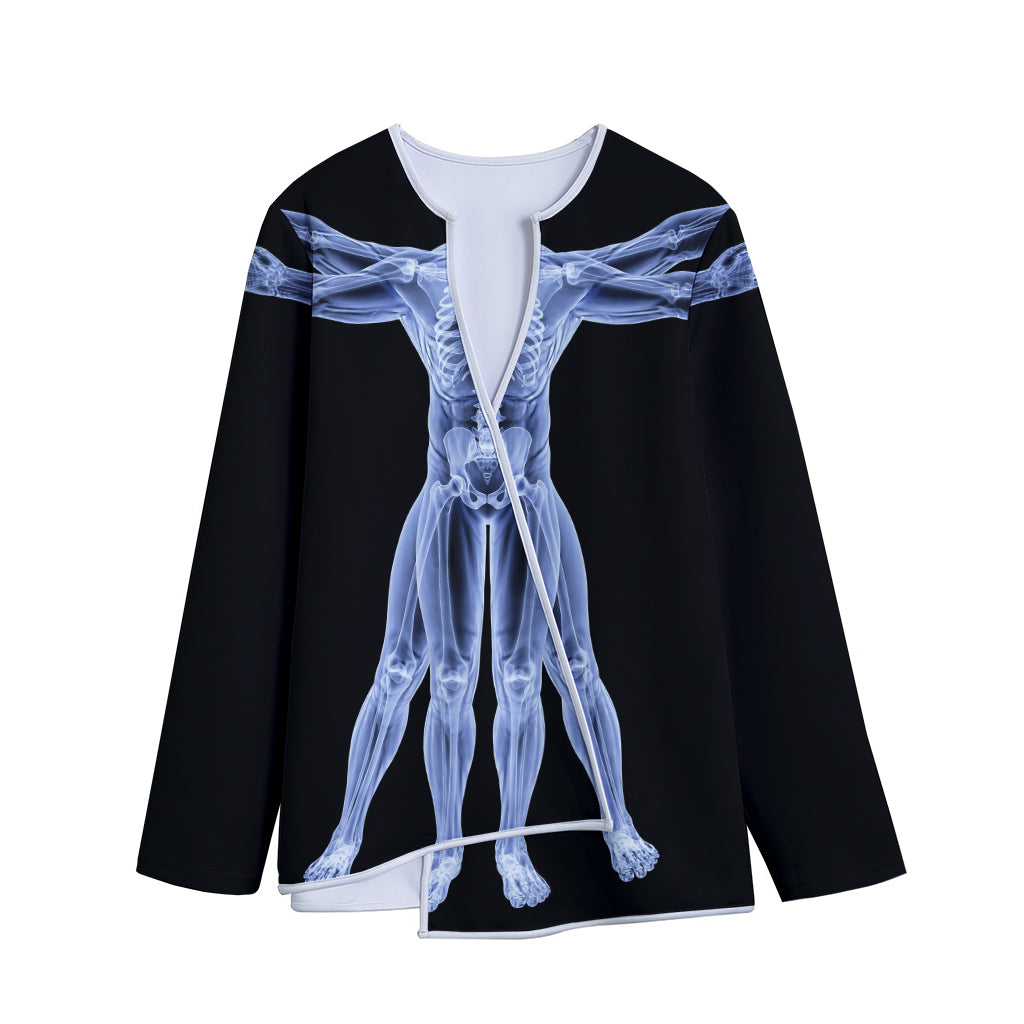 Vitruvian Man X-Ray Print Long Sleeve Short Coat