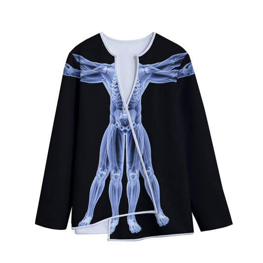 Vitruvian Man X-Ray Print Long Sleeve Short Coat
