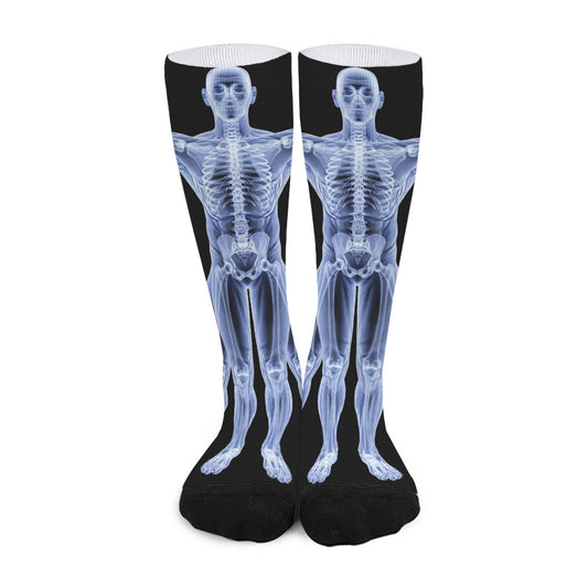 Vitruvian Man X-Ray Print Long Socks
