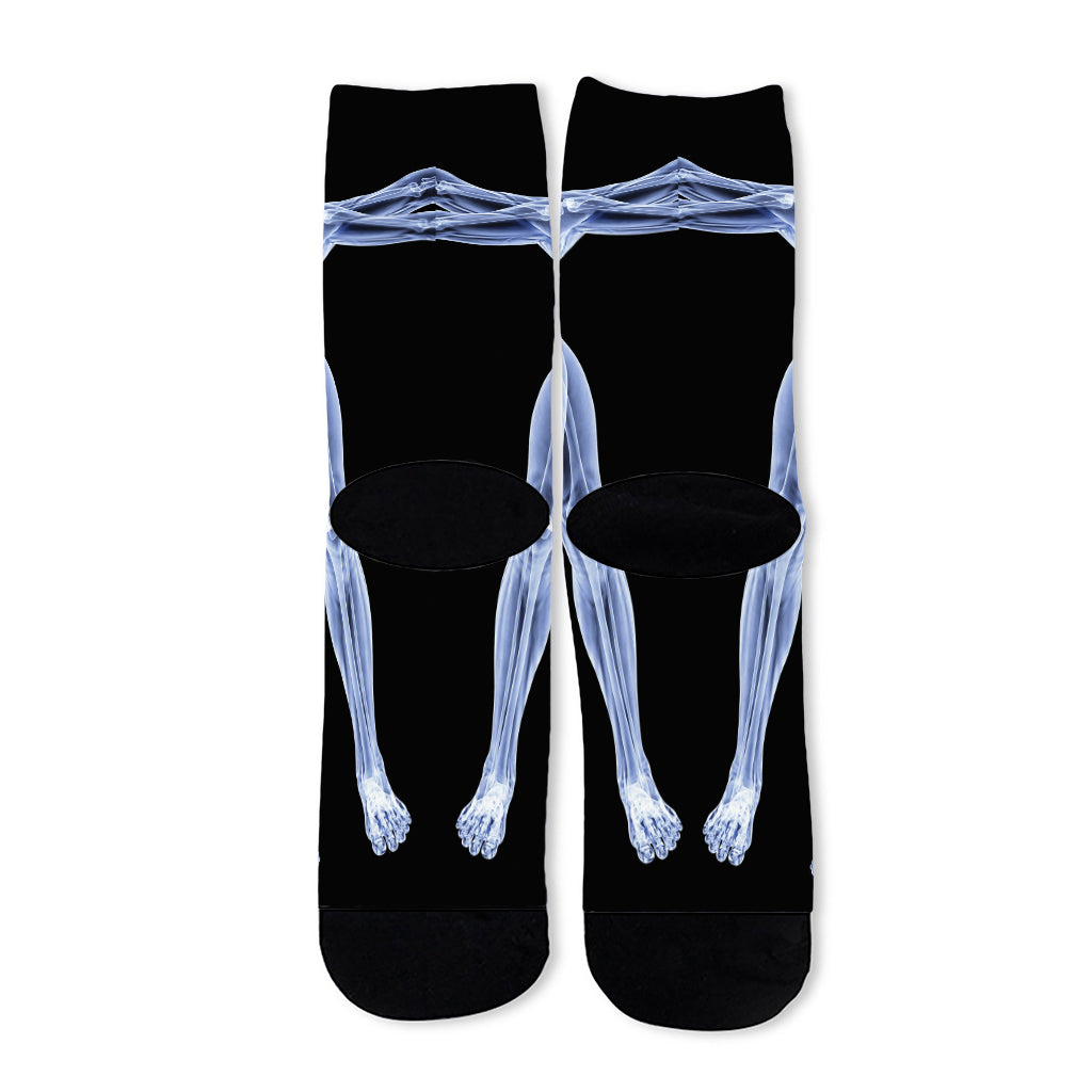 Vitruvian Man X-Ray Print Long Socks