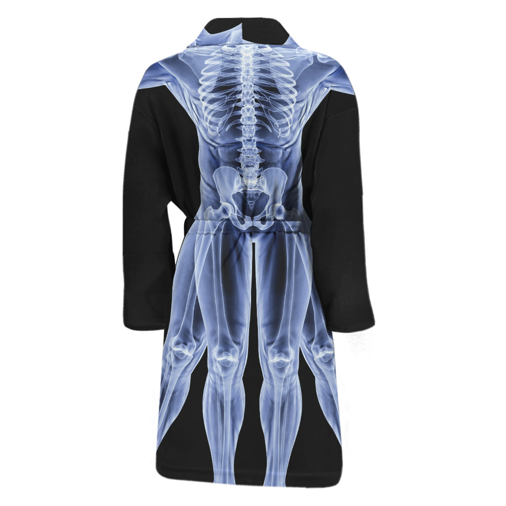 Vitruvian Man X-Ray Print Men's Bathrobe