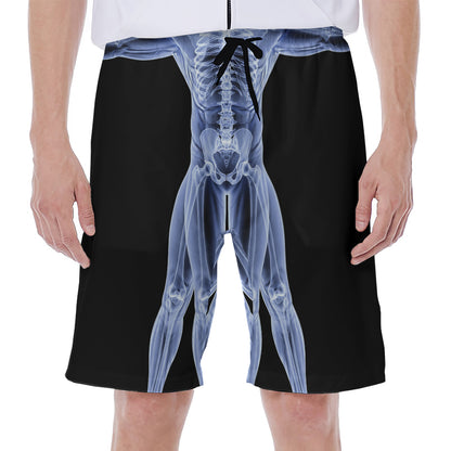 Vitruvian Man X-Ray Print Men's Beach Shorts