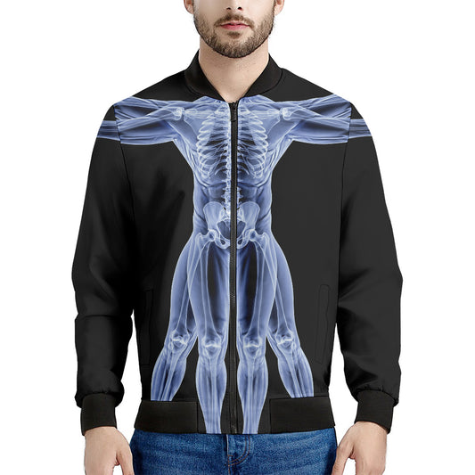 Vitruvian Man X-Ray Print Men's Bomber Jacket