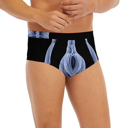 Vitruvian Man X-Ray Print Men's Briefs